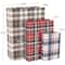 Multicolor Geometric Faux Book Storage Decorative Box with Plaid Inspired Pattern Set